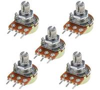 50Pcs WH148 15mm Linear Potentiometers 100K-1M Ohm Variable Resistors Shaft 3Pins Single Turn Rotary Carbon Film Taper Switches Electromechanical components (Size : 10K Ohm)