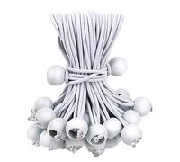 50PCS White Ball Bungee Cords, 12 Inch Heavy Duty Outdoor Bungee Cord with Balls, Tarp Tie Down Bungee Balls for Shelter, Camping, Cargo,Tent Poles UV Resistant