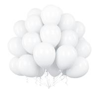 50PCS White Balloons, 12Inch Birthday Balloons for Engagement Party Decor