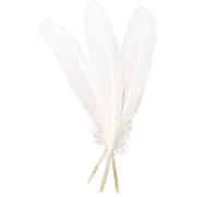 50pcs White Feathers 8~10 in,Beautiful Bulk Long Feather for Crafts（21-25CM）,Big Size Bilateral Natural Goose Feather,for Wedding Dress and Party Decoration,DIY Fabricating Handicraft Article(White)