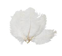 50PCS White Fullness Natural Ostrich Feathers DIY Craft Feather Home Decor for Wedding Sewing Crafts Costumes Decoration(15-20CM)