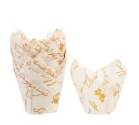 50pcs White Greaseproof Cupcake Wrappers for Mini Cakes and Muffins | Food-grade Paper, Simple Elegant Pattern, Bakery and Home Baking, for Pastry Chefs and Enthusiasts