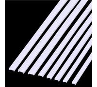 50pcs White Plastic Strips for Model Building Kits, 500/250mm H-shaped ABS Plastic Tubing, Modeling Craft Sticks(500mmx3x2mm)