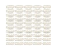 50pcs Wig Snap Clip 6 Teeth U Shape Snap Clips with Rubber for Hair Extension Beige