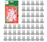50Pcs Window Suction Hooks Clips Window Suckers - 23mm Mini Suction Cups with Slot for Christmas Lights, Hanging Holiday Decorations, Rope String Lights