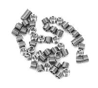 50Pcs Wire Thread Insert Kit, M1.6 x 0.35 Threaded Repair Sleeve, Stainless Steel Reducer Nut Fastener for Metric Screw Hole Conversion, Compatible with Hydraulic Machinery Auto Pa (2D)