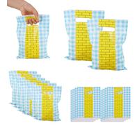 50pcs Wizard Theme Party Favor Bags, Blue and Yellow Brick Runner Goodie Bag with Handles Princess Decorations Supplies Decor for Birthday Halloween Cosplay Events Candy Treats Gift