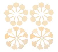 50pcs Wood Plant Labels Flower Bed Inserts for Gardening Planting Day | Natural Wood, Double Sided Marking, Tree and Flower Shapes, for Courtyards, Raised Beds and Fruit Trees