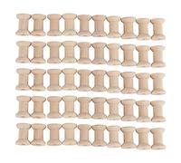 50pcs Wood Spools, 1.14 x 0.87 Inch Unfinished Wooden Spools, Large Wood Spools, Polished Recyclable Retro Empty Spools, Wire Weaving Bobbins, Wooden Thread Spools for DIY Crafts Arts