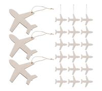 50pcs Wooden Airplane Hanging Ornament DIY Craft 3.9 Inch Unfinished