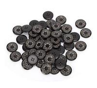50pcs Wooden Button, 25mm / 1in Vintage Style Button Carved Flowers Sewing Decoration 4 Holes Round Wooden Accessories for Sewing Decorations,DIY Craft