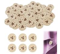 50PCS Wooden Buttons 25mm Handmade with Love Buttons Round Button for Sewing Buttons for Baby Cardigans Knitting and Crafting Stocking DIY Handmade Gifts Decor