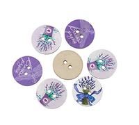 50Pcs Wooden Buttons Round Lavender Purple Dragonfly Sewing Buttons Bulk Rope Hole DIY Craft Supplies Adorable Quality and Practical