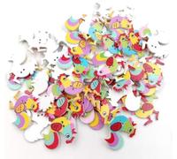 50Pcs Wooden Cartoon Rooster Chicken Buttons 2 Holes DIY Sewing Scrapbook Decor Fasteners Random Color
