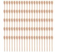 50Pcs Wooden Honey Dippers, Long Handle Honey Spoons Honey Mixing Stirrer Honey Dipper Sticks Honey Drizzler Kitchen Accessories (16CM*100pcs)