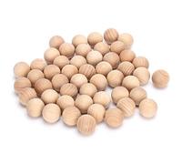 50Pcs Wooden Round Balls Unfinished, Beech DIY Craft Supplies, Natural Wooden Balls for Handmade Jewelry and Home Decor, Smooth Surface Easy to Paint and Carve with 2.5cm Diameter