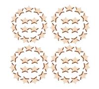 50pcs Wooden Star Cutouts Beige Mini Five-Pointed Craft Pieces