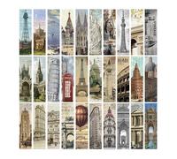 50PCS World Architecture Bookmarks Reading Living DIY Laptop Supplies Promotional Luggage Helmet Personalized Durable Bookmark