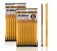 50Pcs X 2Pack Screws And Wall Plugs Set 10 X 160mm Set