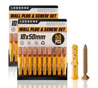 50Pcs X 2Pack Screws And Wall Plugs Set 10 X 50mm Set