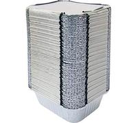 50Pcs x Foil Trays for Baking Cooking Food Storing and Freezing Food Aluminium Foil Tray Great for Meal Heating Catering Containers with Lid for Baking, Picnic (250ml, No.1)