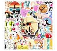 50PCS Yoga Stickers for Yoga Instructor Yoga Lover Women,Fitness Graffiti Waterproof Decals for Water Bottles Laptop Luggage Phone Computer Guitar Skateboard Bike Refrigerator Notebook