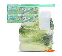 50PCS Zip Lock Food Storage Freezer Bags, TAIYUNWEI Large Reusable Food Bags with Expandable Bottom-Freezer and Microwave Safe, for Sanwich, Fruit, Snack, Veggie, Grain, Meat (50 Pack-Gallon)
