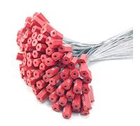 50pcsPull-Tite Steel Wire Cable Seals Numbered Tamper Proof Security Tags Self-Locking Security Labels, Red