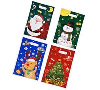 50Piece Christmas Themed Gift Bags Extra Wide Opening Construction For Party Glitters Bags