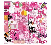 50Piece Pet Film Halloweens Stickers Cartoon Theme Removable Adhesive for Gadgets Journals Multiple Purpose Decoration Halloweens Pet Stickers Removable Design