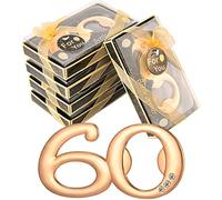 50Pieces 60 Bottle Opener Gifts for 60th Birthday Party Favors 60th Anniversary Party Return Gifts or Souvenirs for Guests , Gold and Black Theme Party Decorations (60)