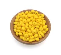 50Pieces Abacus Beads 12mm Lentil Shaped Beads Colorful Saucer Loose Spacer Beads for Necklace Bracelet Jewelry Making Accessory (Yellow)
