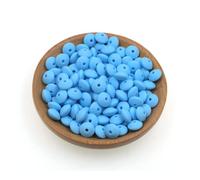 50Pieces Abacus Beads 12mm Lentil Shaped Beads Colorful Saucer Loose Spacer Beads for Necklace Bracelet Jewelry Making Accessory (Baby Blue)
