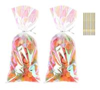 50Pieces,Candy Wrappers Bag,Clear Package Gift Bags With Twist Ties,Plastic Sweet Treat Goody Chocolate,for Party Favors