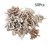 50Pieces Leaf Shaped Wood Cutouts Unfinished Wood Slices Leaf Shaped Slices for Christmas Home Decoration Painting Unfinished Box with Handle Flower Shape Cutouts Craft Beads