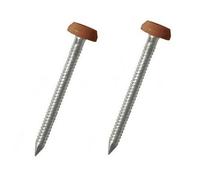 50Pk Upvc Panel Pins 30mm Poly Top Pins Nails Plastic Headed Fascia Fixings Roofing Nails Dark Cherry Oak