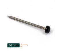 50Pk Upvc Panel Pins 40mm Poly Top Pins Nails Plastic Headed Fascia Fixings Roofing Nails Black