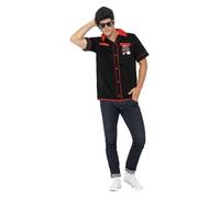 Smiffys 50s Bowling Shirt, Black, M - Size 38inches-40inches
