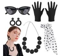 50s Costume Accessories for Women - Headband Cat Eyes Glasses Costume Accessories - Disco Outfit Fancy Dress Party Outfits for Girls