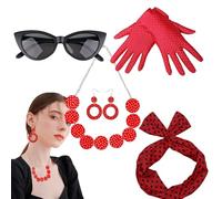 50's Costume - Headband Cat Eyes Glasses Costume Accessories - Party Outfits Retro Outfits for Disco Party Festival