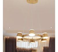 50s Modern Sputnik Chandelier Wood Art Deco Light Nordic Vintage Kitchen Living Room Home Dining Room Ceiling Light Wood White