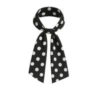 50s Retro Polka Dot Scarf - Vintage Rockabilly Neck & Head Tie for Women - Polycotton Pin Up Hair Wrap, Neck Bow & Fancy Dress Accessory (Black White Polka Dot Scarf)