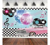 50s Retro Rock N Roll Diner Photography Backdrop Car Sock Hop Dance Cosplay Prom Background Classic 1950s Adult Birthday Party 180X120cm
