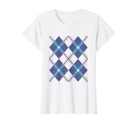 50s Rockabilly Rock and Roll Retro Party 60s Doo Wop Argyle Value Graphic T-Shirt, Women, White, XL