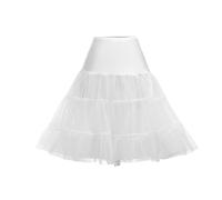 50s Style Petticoat for Under Dress, Underskirt for Dresses Puffy, Elastic Waistband A-Line Tulle Underskirt Retro Crinoline Tutu Hoop Skirt for Wedding Dress Evening Gowns Vintage Dresses (White, XL)
