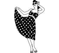 '50s Style Woman' Rubber Stamp - Unmounted Design for Crafting & Scrapbooking, A7 (RS00049885)