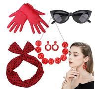 50s Women Costume Accessories, Polka Dots Accessories, Party Outfits Retro Outfits for Disco Party Festival
