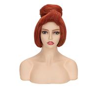 50s Women Wig | FVCENT Wilma Flintstone Halloween Costume for Women,The Flintstones,60s Short Red Vintage Updo Halloween Costume Bun Party Wig (Red)