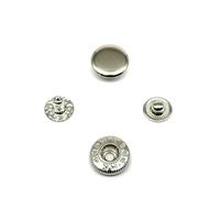 50set #633 655 831 201 10/12/15mm Metal No Sew Press Fastener Popper Snap Button for Leather Bag Clothes Jacket Coat Repair Tool-Silver 831