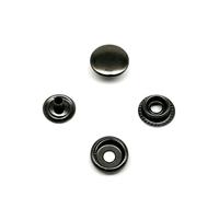50set #633 655 831 201 10/12/15mm Metal No Sew Press Fastener Popper Snap Button for Leather Bag Clothes Jacket Coat Repair Tool-Gun Black 201